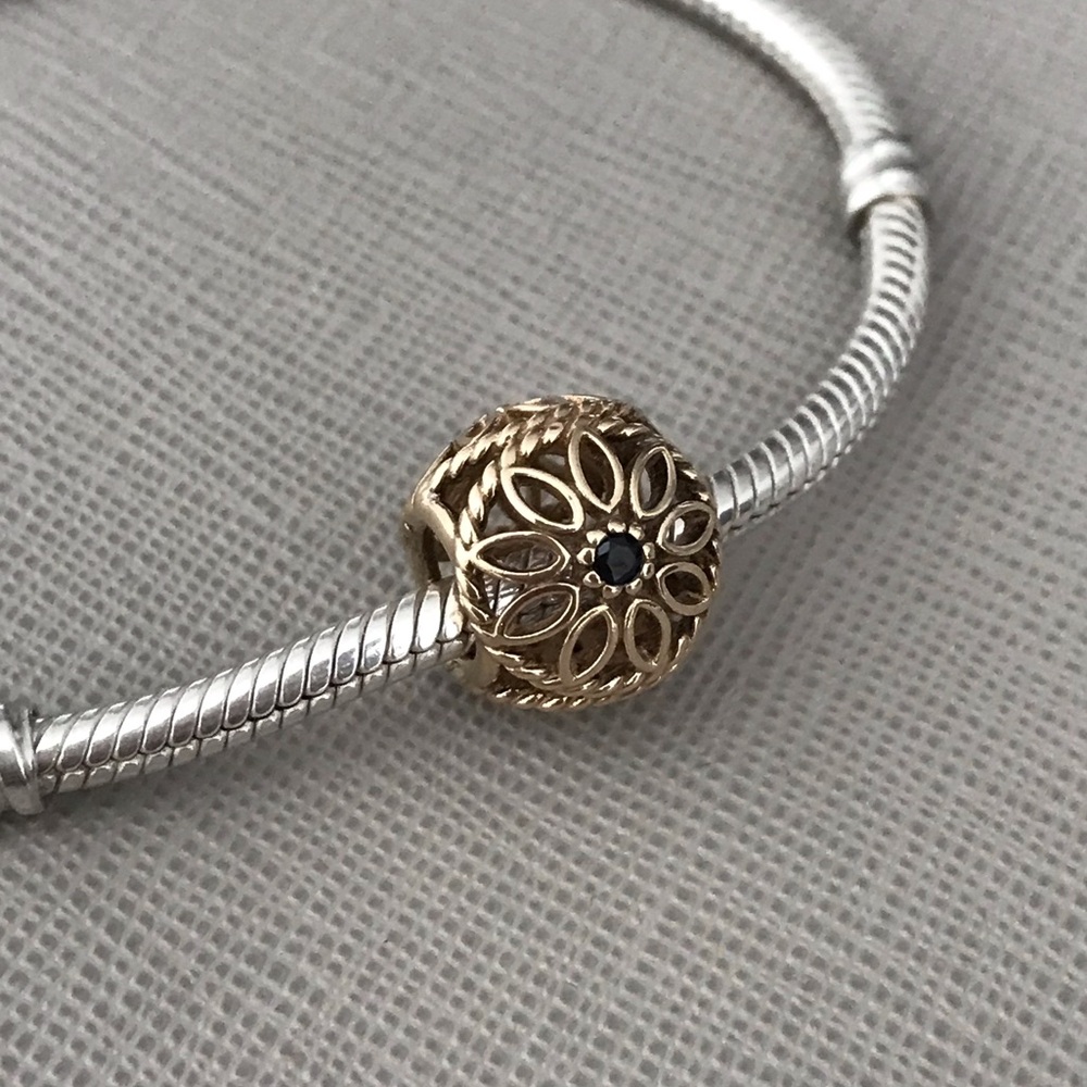 Pandora 14k gold flower charm